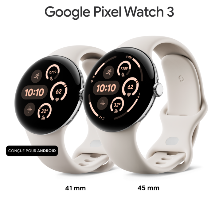 Google Pixel Watch 3 tailles