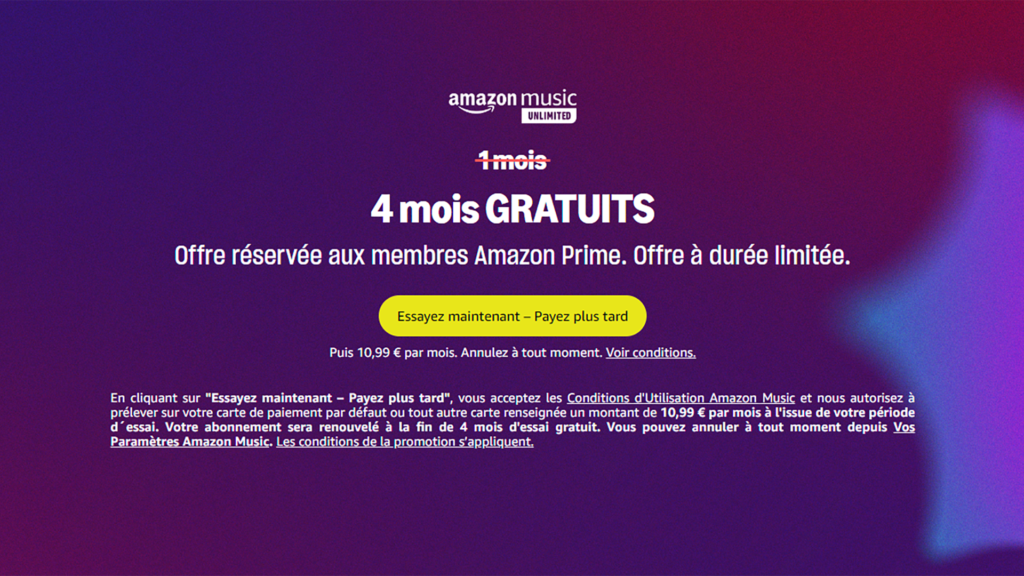 Offre Amazon Music Unlimited