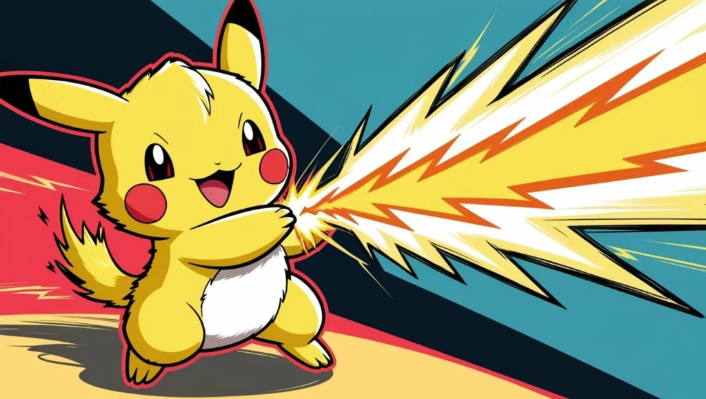 Illustration d'un faux Pikachu lancant une attaque