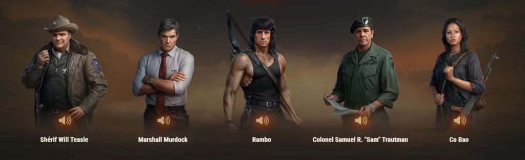 Personnages de l'évenement Rambo World Of Tanks