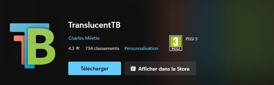 Téléchargement TranslucentTB