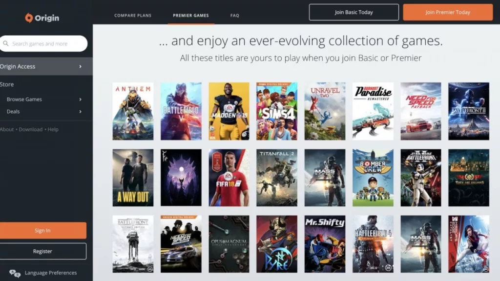 Origin d'Electronic Arts